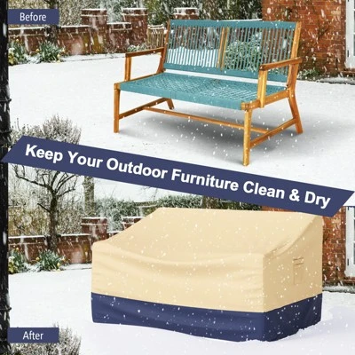 Costway Patio 60''x43'' 2-Seater Bench Loveseat Deep Sofa Cover Waterproof Handle Air Vent 9 Costway Patio 60''x43'' 2-Seater Bench Loveseat Deep Sofa Cover Waterproof Handle Air Vent - Image 8