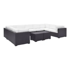 Biscayne 7pc Outdoor Wicker Sectional Set With 2 Coffee Tables & 4 Corner Seats White - Crosley -Crosley Shop GUEST 84dde161 68a4 43d2 88dd 6a5b2be0d123