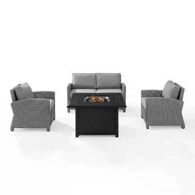 Bradenton 4pc Wicker Seating Set With Fire Table - Crosley 4 Bradenton 4pc Wicker Seating Set With Fire Table - Crosley - Image 2