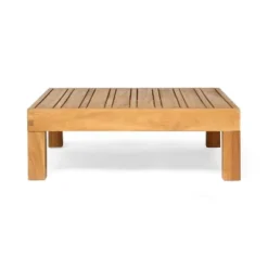 2pc Brava Outdoor Acacia Wood Right Arm Loveseat & Coffee Table With Cushion Teak/Red - Christopher Knight Home -Crosley Shop GUEST 86820181 2da9 4501 82d9 06cde3f29d3c 5