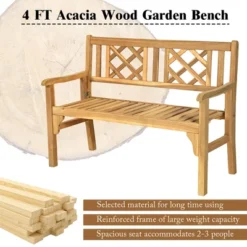 Costway Patio Outdoor Solid Wood Bench Folding Loveseat Chair Park Garden Deck Furniture 16 Costway Patio Outdoor Solid Wood Bench Folding Loveseat Chair Park Garden Deck Furniture -Crosley Shop GUEST 86be3169 2b37 44b4 a0ee 51906ccd86d2