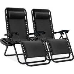 Best Choice Products Set Of 2 Zero Gravity Lounge Chair Recliners For Patio, Pool W/ Cup Holder Tray -Crosley Shop GUEST 88f86950 8955 4db7 874e f567db4e93ff