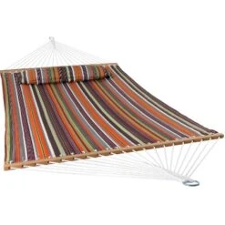 Sunnydaze Decor Sunnydaze Two-Person Quilted Fabric Hammock With Spreader Bars - 450 Lb Weight Capacity -Crosley Shop GUEST 89e55340 1034 41ca 94f1 fb4382f7aa3d