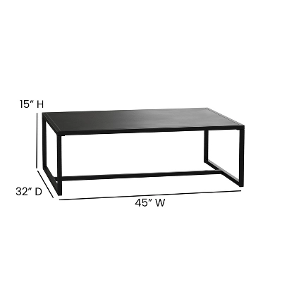 Merrick Lane All-Weather Patio Coffee Table, Black 6 Merrick Lane All-Weather Patio Coffee Table, Black - Image 4