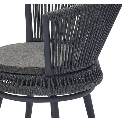 3pc Outdoor Wicker Conversation Set With Cushions - Dark Gray - GODEER 12 3pc Outdoor Wicker Conversation Set With Cushions - Dark Gray - GODEER - Image 10