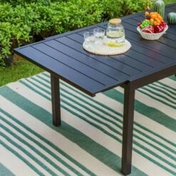 Captiva Designs 9pc Steel Outdoor Patio Dining Set With Extendable Table & Wicker Rattan Chairs With Cushions -Crosley Shop GUEST 8bf2d57a a6e4 4e04 8baf 0c2d45e913b9