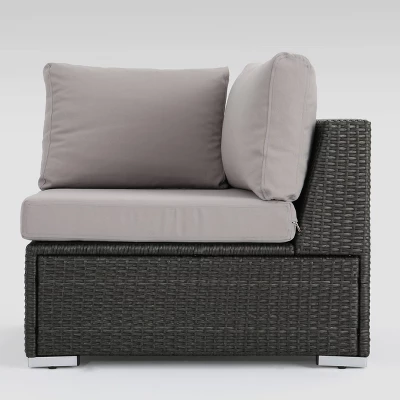 Santa Rosa 8pc Wicker Sectional Sofa Set - Gray/Silver - Christopher Knight Home 5 Santa Rosa 8pc Wicker Sectional Sofa Set - Gray/Silver - Christopher Knight Home - Image 3