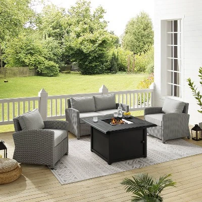 Bradenton 4pc Wicker Seating Set With Fire Table - Crosley 7 Bradenton 4pc Wicker Seating Set With Fire Table - Crosley - Image 5