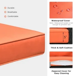 Costway 2PCS Outdoor Wicker Rocking Chair Patio Lawn Rattan Single Chair Glider W/ Cushion -Crosley Shop GUEST 8ca48ed5 2ad1 4cfc a5d4 914c02ca85b2