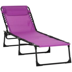 Outsunny Outdoor Folding Chaise Lounge Chair Portable Lightweight Reclining Garden Sun Lounger With 4-Position Adjustable Backrest For Patio, Deck, And Poolside -Crosley Shop GUEST 8cee830e 8506 47e7 b03d ea86c549e1b0