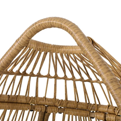 Serina Outdoor Wicker Teardrop Chair With Cushion - Beige/Light Brown - Christopher Knight Home 10 Serina Outdoor Wicker Teardrop Chair With Cushion - Beige/Light Brown - Christopher Knight Home - Image 8