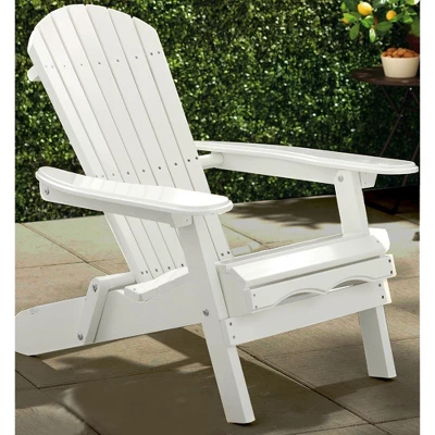Northbeam Outdoor Lawn Garden Portable Foldable Wooden Adirondack Accent Chair And Slatted Side Table Outdoor Patio Furniture, White 4 Northbeam Outdoor Lawn Garden Portable Foldable Wooden Adirondack Accent Chair And Slatted Side Table Outdoor Patio Furniture, White - Image 2