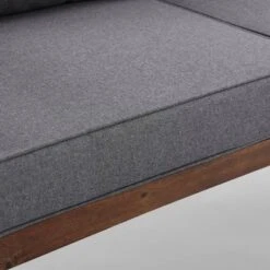 Saybrook Modern Metal And Wood Patio Loveseat - Gray/Dark Brown - Saracina Home -Crosley Shop GUEST 8ebe81a5 449a 4cda b83f 3d9bc9da3073