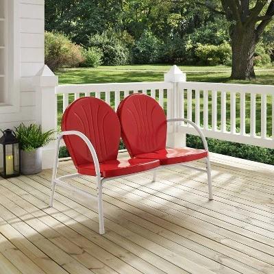 Griffith Outdoor Loveseat - Bright Red - Crosley 5 Griffith Outdoor Loveseat - Bright Red - Crosley - Image 3