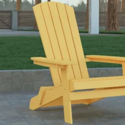 Emma And Oliver Set Of 4 Indoor/Outdoor Poly Resin Folding Adirondack Chairs, All-Weather Chairs For Porch, Patio, Or Sunroom -Crosley Shop GUEST 8f0bec50 d3b4 40b2 901e 015b9b704804