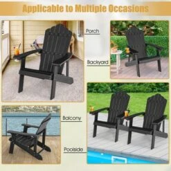 Costway Patio HIPS Adirondack Chair With Cup Holder Weather Resistant Outdoor 380 LBS Black/Teak/Green/Navy/Red/Gray/White/Yellow 26 Costway Patio HIPS Adirondack Chair With Cup Holder Weather Resistant Outdoor 380 LBS Black/Teak/Green/Navy/Red/Gray/White/Yellow -Crosley Shop GUEST 8f6a5d7d 8dbe 4e11 a624 3e071dd1167c