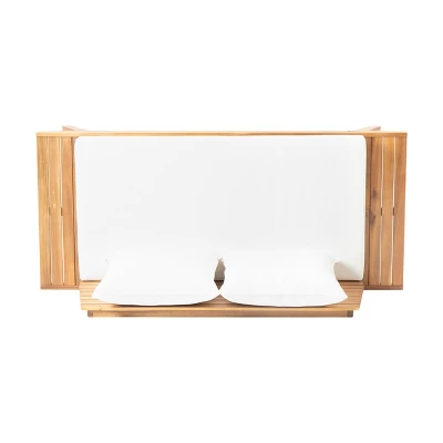 Sedona Wooden Loveseat - Teak/White - Christopher Knight Home 6 Sedona Wooden Loveseat - Teak/White - Christopher Knight Home - Image 4