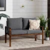 Saybrook Modern Metal And Wood Patio Loveseat - Gray/Dark Brown - Saracina Home -Crosley Shop GUEST 8ff87f0d 19b8 4025 af14 760342db1bc6