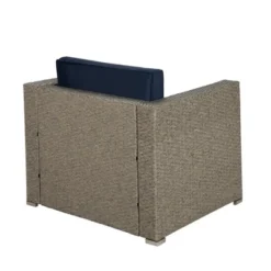 4pc Outdoor Wicker Conversation Set With Cushions - Navy/Beige - GODEER -Crosley Shop GUEST 90124ec3 f9c7 4210 acf2 8fa52cc6b316