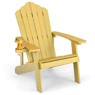 Costway Patio HIPS Adirondack Chair With Cup Holder Weather Resistant Outdoor 380 LBS Black/Teak/Green/Navy/Red/Gray/White/Yellow 19 Costway Patio HIPS Adirondack Chair With Cup Holder Weather Resistant Outdoor 380 LBS Black/Teak/Green/Navy/Red/Gray/White/Yellow - Image 17