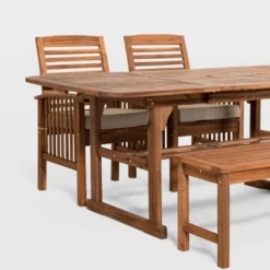 Ravenscroft 4pc Extendable Acacia Wood Outdoor Dining Set - Saracina Home -Crosley Shop GUEST 9093e35d 2049 4ddb a85b 14254399b8d2