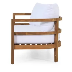 2pc Ellendale Outdoor Acacia Wood Loveseat & Coffee Table Teak/White - Christopher Knight Home -Crosley Shop GUEST 90fab791 eb91 4f7c 96f5 062b1068f389