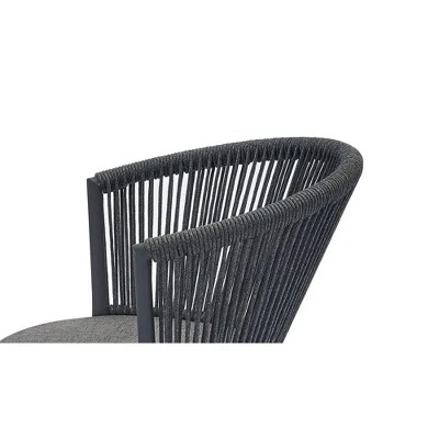 3pc Outdoor Wicker Conversation Set With Cushions - Dark Gray - GODEER 8 3pc Outdoor Wicker Conversation Set With Cushions - Dark Gray - GODEER - Image 6