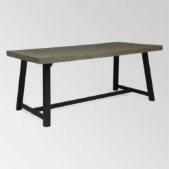 Baxley 6pc Acacia Dining Set With Bench - Sandblast Gray/Gray - Christopher Knight Home -Crosley Shop GUEST 925e5713 0239 44c0 a93b fc031ac51264