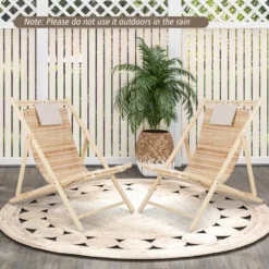 Costway Patio Outdoor Adjustable Folding Wood Sling Chair Reclining Lounge Assembly Free -Crosley Shop GUEST 92a7c29e 75c4 4990 96e1 e2d0278ae54e