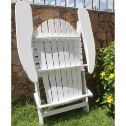 Northbeam Outdoor Lawn Garden Portable Foldable Wooden Adirondack Accent Chair And Slatted Side Table Outdoor Patio Furniture, White 9 Northbeam Outdoor Lawn Garden Portable Foldable Wooden Adirondack Accent Chair And Slatted Side Table Outdoor Patio Furniture, White -Crosley Shop GUEST 92fa1939 d5b5 48ab beab 718ebde2d83d