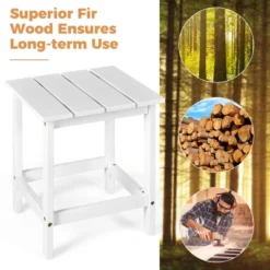 Costway 3PCS Patio Adirondack Chair Side Table Set Solid Wood Garden Deck White -Crosley Shop GUEST 936012e9 05f2 4569 b67a 6a63632a7616