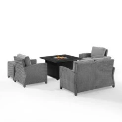 Bradenton 5pc Wicker Sofa Set With Fire Table - Gray - Crosley 18 Bradenton 5pc Wicker Sofa Set With Fire Table - Gray - Crosley -Crosley Shop GUEST 938e0071 d190 4cad 80c7 84fc59b558c7