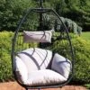 Sunnydaze Decor Sunnydaze Outdoor Resin Wicker Patio Oliver Lounge Hanging Basket Egg Chair Swing With Cushions And Headrest - Gray - 2pc -Crosley Shop GUEST 938f2782 67a3 49fe 9156 8d7f5d8695c0