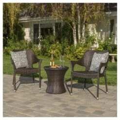 Mirage 3pc Wicker Stacking Chair Chat Set - Christopher Knight Home -Crosley Shop GUEST 94295785 eb81 4136 9bba 3624bfdebd58