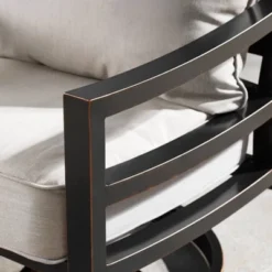 5pc Outdoor Fire Table Set With Hammered 44" Round Fire Table, 4 Deep Seating Swivel Rocking Chairs & Table Fabric Covers - Oakland Living -Crosley Shop GUEST 945b0a06 5cf6 45c5 b2ab c87b9561c08c 7