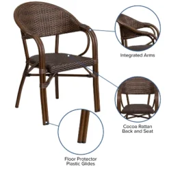 Merrick Lane Wicker Rattan Patio Chair With Curved Back And Aluminum Bamboo Frame 17 Merrick Lane Wicker Rattan Patio Chair With Curved Back And Aluminum Bamboo Frame -Crosley Shop GUEST 94a49e56 b243 4728 99be d843f608718d