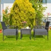 Tangkula 3 Pieces Patio Set Outdoor Wicker Rattan Furniture W/ Cushions Gray -Crosley Shop GUEST 94fa7b15 8a17 4ac8 8dc9 b2e4ff918cee