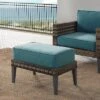 Prescott Outdoor Wicker Ottoman - Blue/Brown - Crosley -Crosley Shop GUEST 95e515be f1bf 4f5d 9302 01e5c01ae663