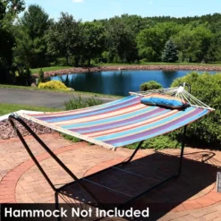 Sunnydaze Decor Sunnydaze Portable Heavy-Duty Steel Hammock Stand Only For Camping And Spreader Bar Styles - 330 Lb Capacity/10' Stand - Black 11 Sunnydaze Decor Sunnydaze Portable Heavy-Duty Steel Hammock Stand Only For Camping And Spreader Bar Styles - 330 Lb Capacity/10' Stand - Black -Crosley Shop GUEST 9654d742 9513 49a5 a7bf b9edf8faa731