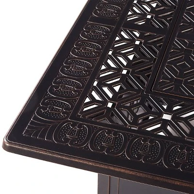 Oakland Living 5pc Deep Seating Swivel Aluminum Outdoor Patio Fire Pit Dining Set With Fire Table With Diamond Pattern Copper 10 Oakland Living 5pc Deep Seating Swivel Aluminum Outdoor Patio Fire Pit Dining Set With Fire Table With Diamond Pattern Copper - Image 8