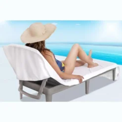 American Soft Linen Chaise Lounge Covers With Pocket, 100% Cotton Pool Chair Lounge Towel, 86"x30" Oversized Beach And Pool Towel -Crosley Shop GUEST 97395e44 1831 4f24 9d59 cc5806a763bf