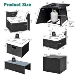 Costway 9PCS Patio Rattan Furniture Set Fire Pit Space-saving W/ Cushion Cover 19 Costway 9PCS Patio Rattan Furniture Set Fire Pit Space-saving W/ Cushion Cover -Crosley Shop GUEST 9761d945 40c0 4217 b02f 0cd167b9f003