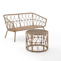 Juniper 2pc Outdoor Wicker Conversation Set With Loveseat & Coffee Table - Cream/Natural - Crosley 20 Juniper 2pc Outdoor Wicker Conversation Set With Loveseat & Coffee Table - Cream/Natural - Crosley -Crosley Shop GUEST 97822213 e5ef 4884 86d9 4d0788524a6b