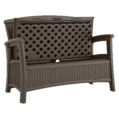 Suncast ELEMENTS Resin Patio Storage Loveseat - Java 3 Suncast ELEMENTS Resin Patio Storage Loveseat - Java
