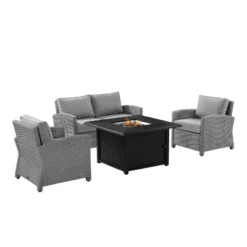 Bradenton 4pc Wicker Seating Set With Fire Table - Crosley 34 Bradenton 4pc Wicker Seating Set With Fire Table - Crosley -Crosley Shop GUEST 99808cea eeaf 48b9 94b4 0f9fb9704b20
