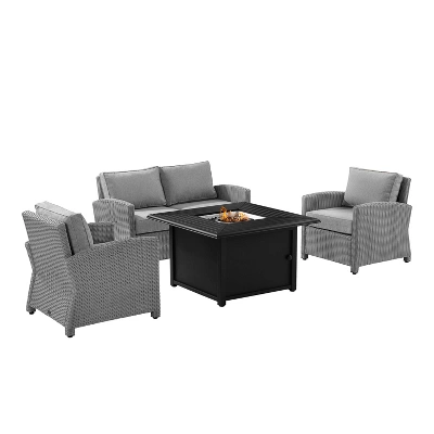 Bradenton 4pc Wicker Seating Set With Fire Table - Crosley 18 Bradenton 4pc Wicker Seating Set With Fire Table - Crosley - Image 16