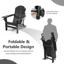 Tangkula Adirondack Chair W/Ergonomic Design&Ottoman Outdoor Armchair HDPE Chair For Yard&Patio Black/Coffee/Grey/Turquoise/White -Crosley Shop GUEST 9a05f49a 76b5 4c94 8eca 31c830676739