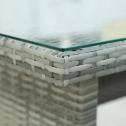 6pc Wicker Patio Set With Glass Table Ottomans - Gray/Dark Gray - GODEER -Crosley Shop GUEST 9a1907c3 07ee 4064 913e 4d475fcc6bb2