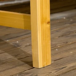 Outsunny Three-Seater Outdoor Patio Bench, Three-Person Wooden Bench With Wingback Backrest And Armrests, Slatted Seat, Natural 11 Outsunny Three-Seater Outdoor Patio Bench, Three-Person Wooden Bench With Wingback Backrest And Armrests, Slatted Seat, Natural -Crosley Shop GUEST 9af1a63f c17f 4a17 bef2 d1ecc2d672aa