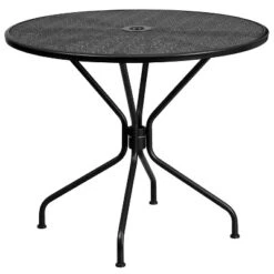 Flash Furniture Oia Commercial Grade 35.25" Round Indoor-Outdoor Steel Patio Table With Umbrella Hole -Crosley Shop GUEST 9b7688d9 2c2e 4299 a36a dc0efb3e9777